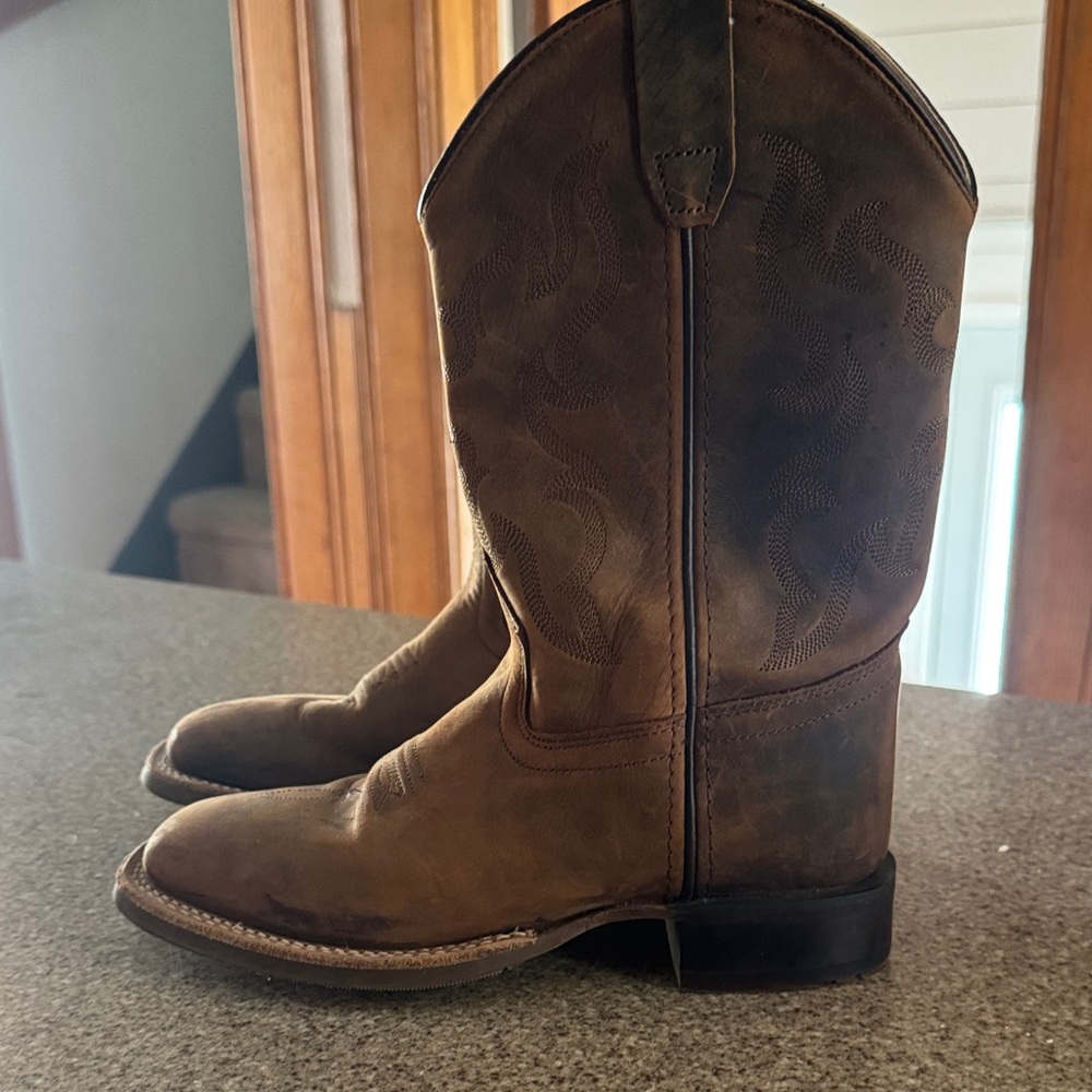 Kid’s Brown Leather Western Boots